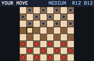 Checkers game on a TI-84 Evo