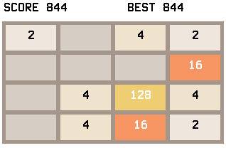 2048 game on a TI-84 Evo